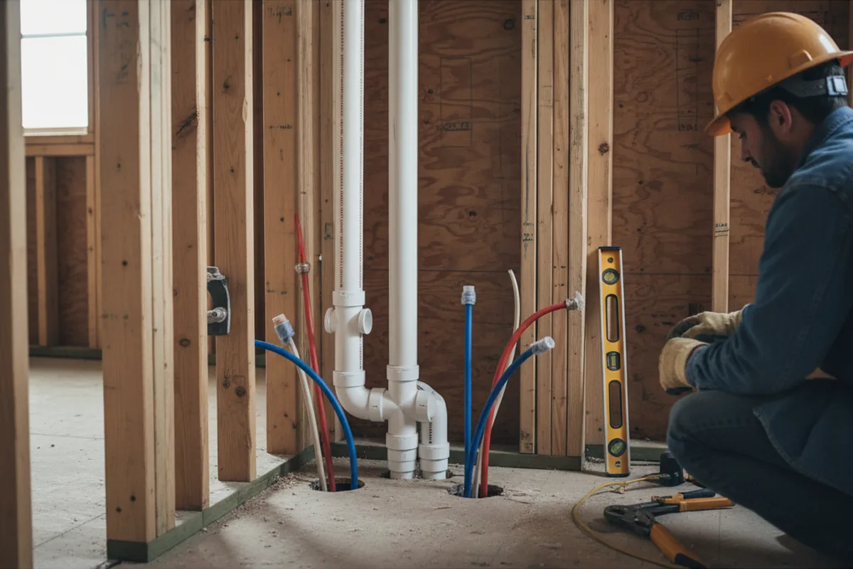 Drain and supply rough-in during Drain Cleaning in Fruitvale